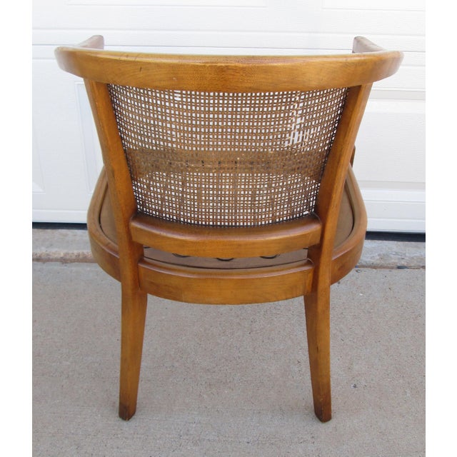 Mid 20th Century American of Martinsville Barrel Back Cane Arm Chair For Sale - Image 6 of 16
