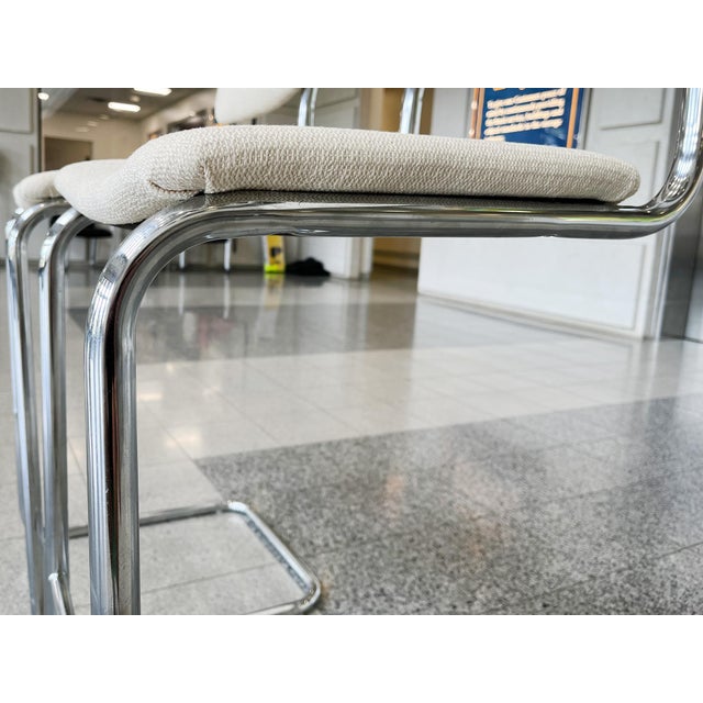 Bauhaus Style Tubular Chromed Steel Barstools - A Pair For Sale - Image 9 of 15