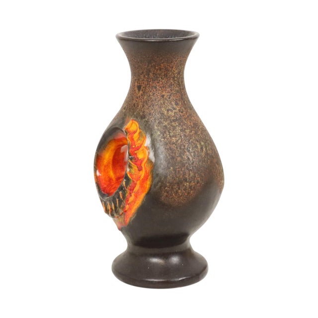 Orange Fat Lava Vase from Walter Gerhards, West Germany, 1950s For Sale - Image 18 of 18