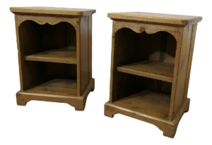 Pine Bedside Tables with Open Shelves, 1960s, Set of 2