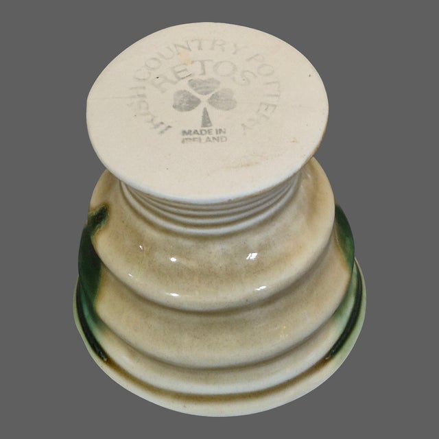 Vintage Stoneware Rustic Set of Four Pedestal Cups "Retos Irish Country Pottery" - Set of 4 For Sale - Image 6 of 9
