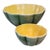Vintage Pier 1 Green/Yellow Cantaloupe Melon Majolica Serving Bowls-Set of 2 For Sale