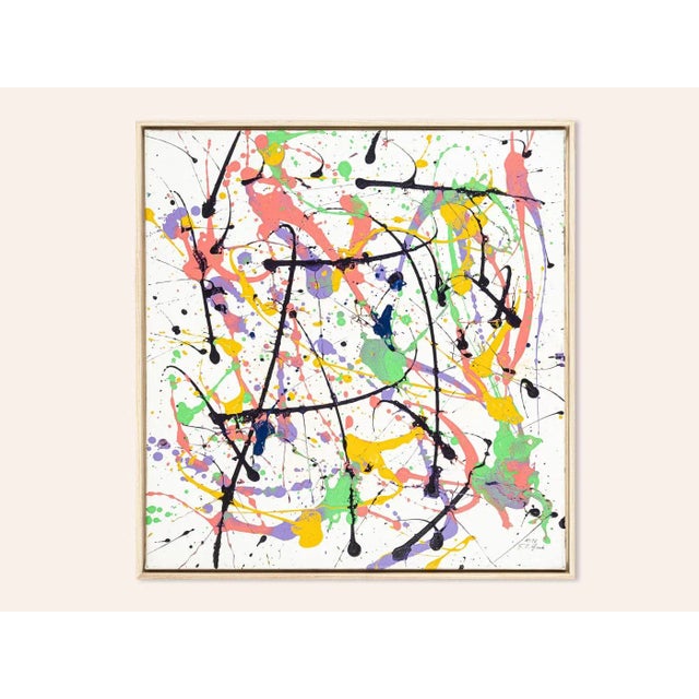 Color Blob, Acrylic on Canvas, Framed For Sale - Image 14 of 14