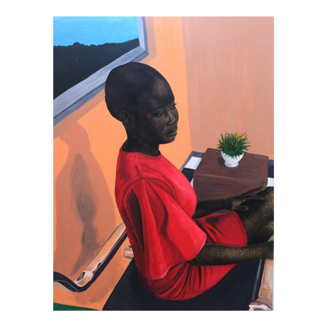 The Wait 1, Barnabas Macaulay (2022), Acrylic and Charcoal on Canvas For Sale