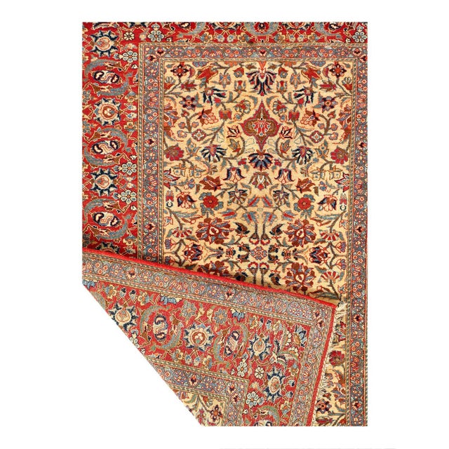 Traditional Pasargad DC Hand Knotted Antique Isfahan Rug For Sale - Image 3 of 3