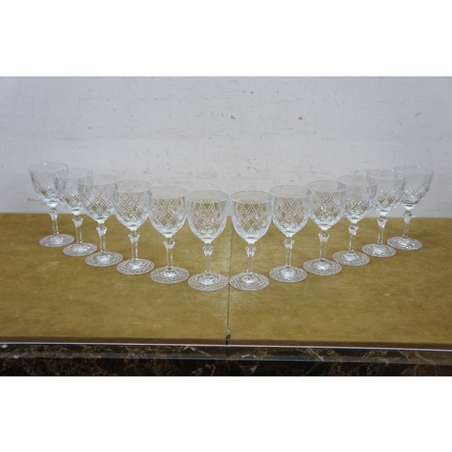 Antique Cut Crystal Stemware Wine Water Goblets Champagne Flutes Cordials - 71 pcs For Sale - Image 11 of 18