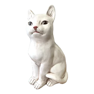 Mid 20th Century Italian Ceramic Cat Figurine Signed Bell Euorpa Italy