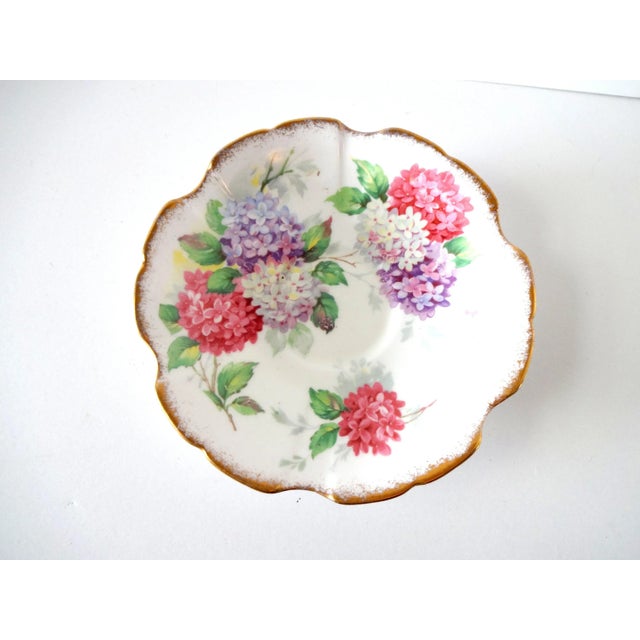 Ceramic Mid 20th Century Vintage Royal Stafford "Carousel" Bone China Lilacs Tea Cup and Saucer For Sale - Image 7 of 11
