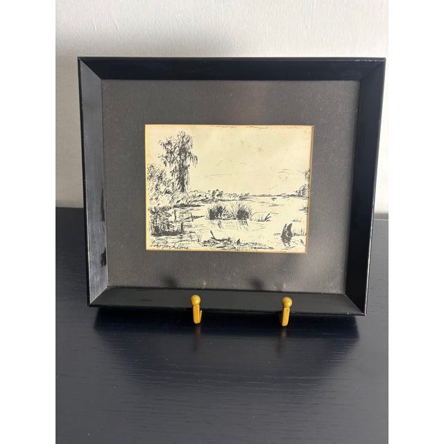 1970s 1970s Plein Air Drawing by Robert Carson For Sale - Image 5 of 6