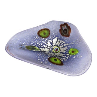 Murano Tutti Frutti Freeform Art Glass Bowl Mid Century Italian 10 Inches For Sale