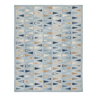 Swedish Geometric Rug by Celerie Kemble for Chairish in Sky, 4'x6' For Sale