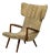 Danish Cabinetmaker, Wingback Chair, Beech, Fabric, Denmark, 1950s For Sale
