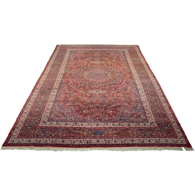 Vintage Fine Meshed Rug - 12' X 19'4" For Sale - Image 9 of 12