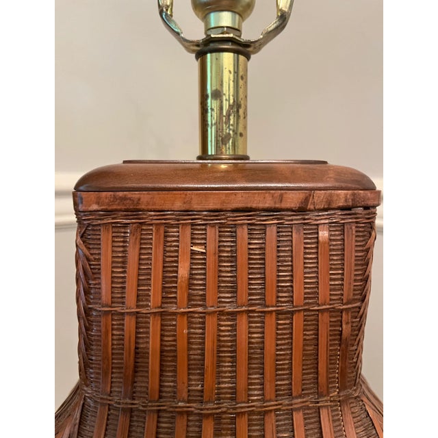 Brown Early 20th Century Bamboo Ikebana Table Lamp For Sale - Image 8 of 10