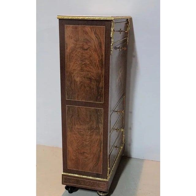 19th Century Louis XVI Style Walnut, Mahogany, and Rosewood Secretaire For Sale - Image 15 of 18