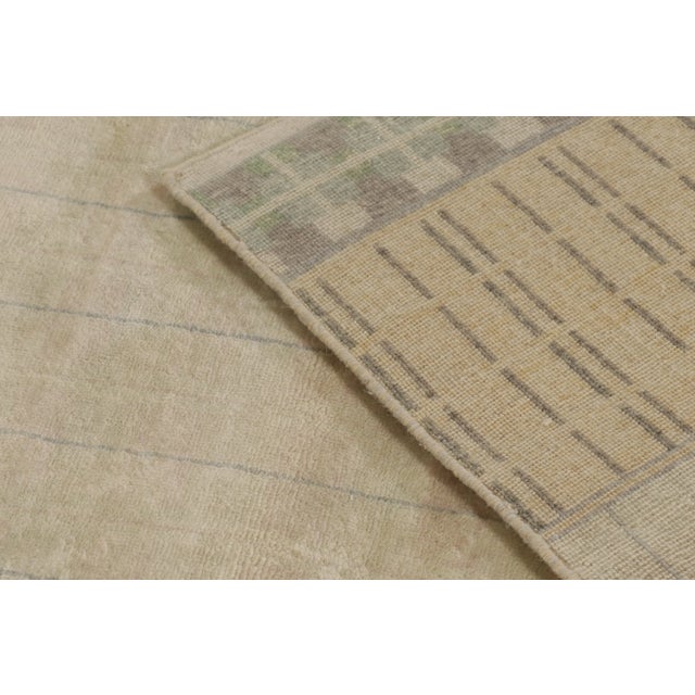 Contemporary Art Deco Style Geometric Beige Wool Rug by Rug & Kilim, India For Sale - Image 9 of 11