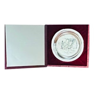 1975 "Home for Christmas" Plate by Norman Rockwell "Sterling Silver" Franklin Mint For Sale