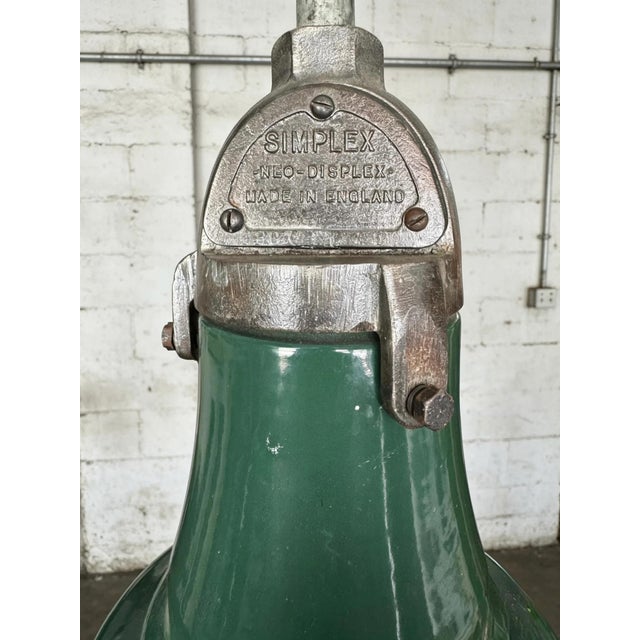 Large Vintage Industrial Factory Light by Simplex, 1940s For Sale - Image 10 of 11