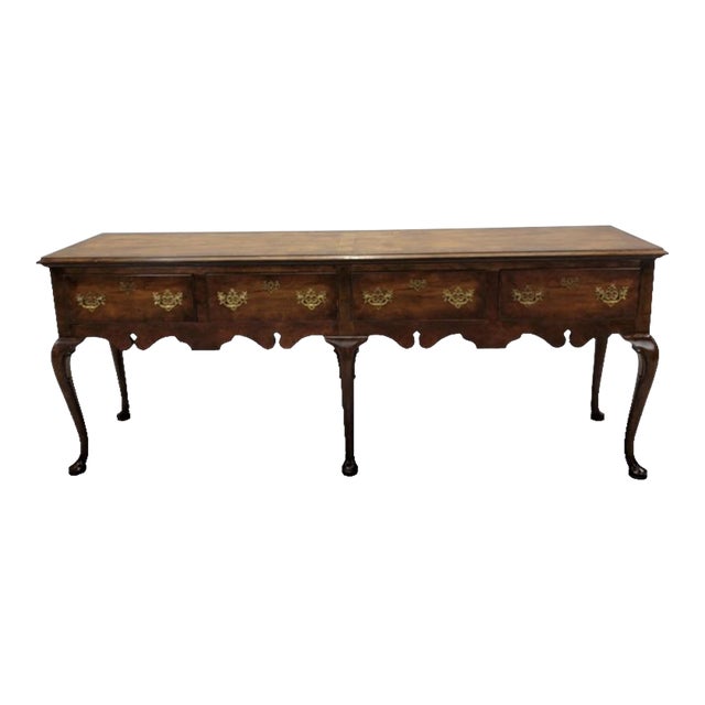 Vintage Queen Anne Style Walnut Console Table/Sideboard by Baker Furniture Co. For Sale