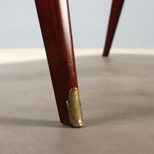 Wood Table with Back-Treated Glass Top, 1950s For Sale - Image 7 of 10