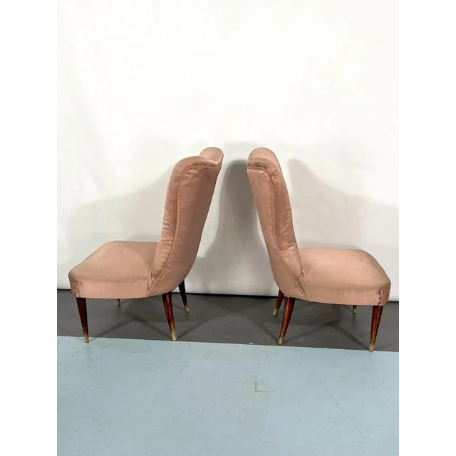 1950s Set of Vintage Italian Pink Club Armchairs, 1950s For Sale - Image 5 of 12