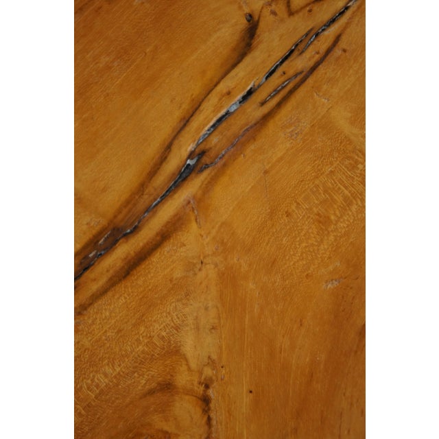 Brown Mid 20th Century Rustic Adirondack Farmhouse Country Scalloped Slab Side Table For Sale - Image 8 of 13