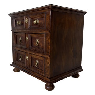 1970s Henredon English-Style Three-Drawer Nightstand / End Table For Sale