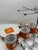 1950s Mid-Century Modern Trend by Nasco Geometric Orange and White Ceramic Mug and Saucer Set - 9 pcs For Sale In Los Angeles - Image 6 of 11