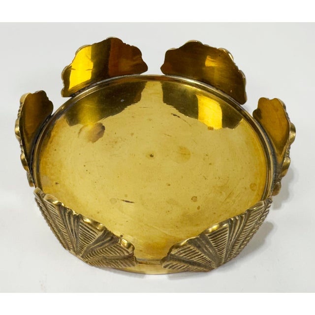 Brass Vintage Brass Shell Wine Coaster or Trinket Dish For Sale - Image 8 of 8