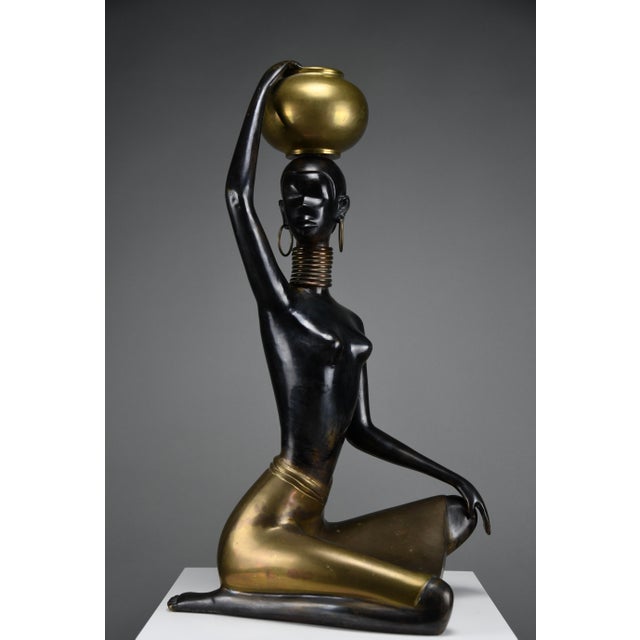 Ndebele Artist, Water Bearer Sculpture, 1960, Brass & Copper For Sale - Image 14 of 18