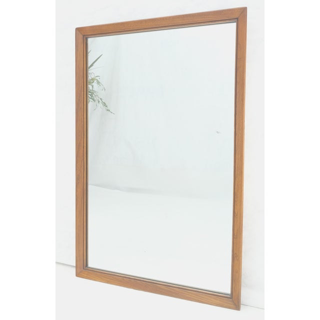 Drexel Solid Walnut 31x45 Rectangle Frame Mid Century Modern Wall Mirror MINT For Sale - Image 4 of 11