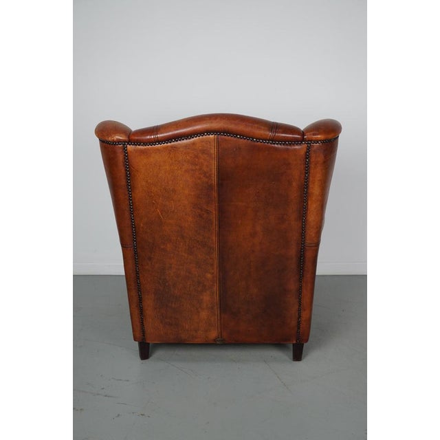 Vintage Dutch Cognac Colored Leather Club Chair For Sale - Image 12 of 18