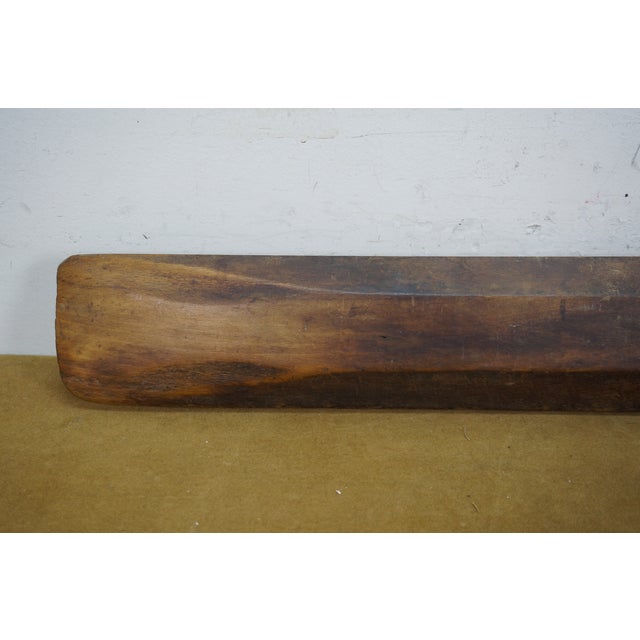 Wood Primitive Antique Long Skinny Carved Wooden Trencher Centerpiece Dish Tray For Sale - Image 7 of 12
