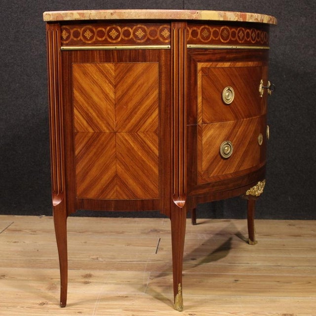Louis XVII French Half-Moon Commode, 1920 For Sale - Image 4 of 11