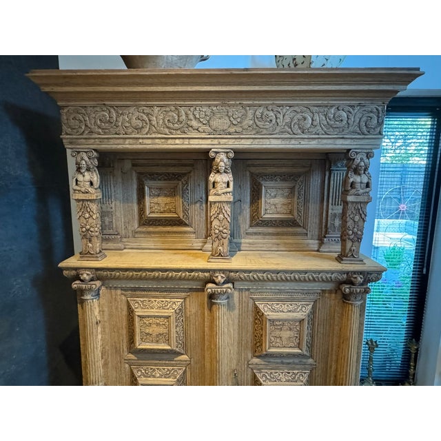 Brown Antique Flemish Oak Cabinet, 1780 For Sale - Image 8 of 18