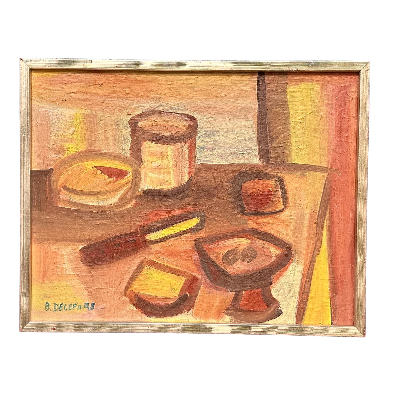 Bengt Delefors, Breakfast, 1950s, Oil on Canvas, Framed | Chairish