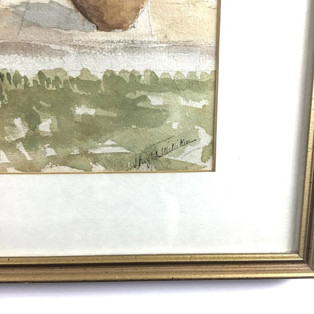 1960’s Original Watercolor Framed Painting For Sale - Image 9 of 13