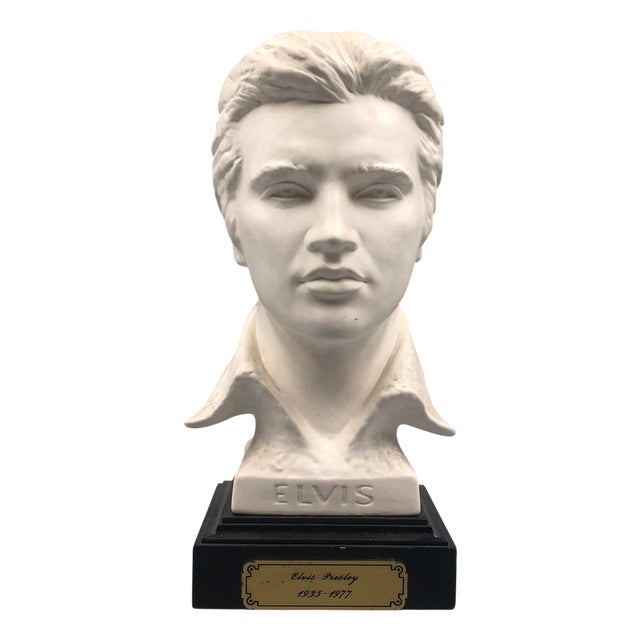 Bisque Porcelain Elvis Presley Bust on Base by Bochmann for Goebel, 1980s For Sale