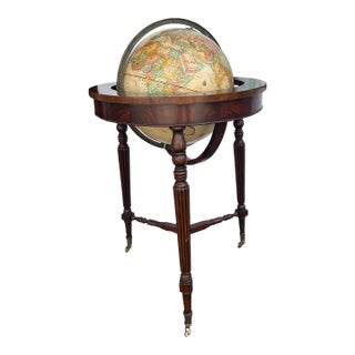 Vintage Floor World Globe by Replogle Circa 1940 For Sale