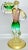 Teal Pair of Tall Mid 20th Century Gilded Murano Art Glass Figures by Gino Fort For Sale - Image 8 of 13