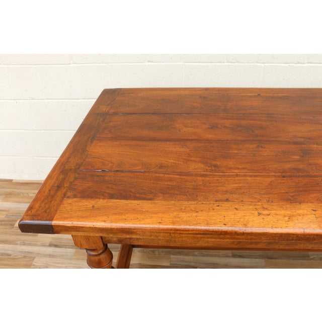French Provincial Antique French Provincial Dining Table by Camard | Solid Walnut Farmhouse Table | Made in France, 1940s For Sale - Image 3 of 18