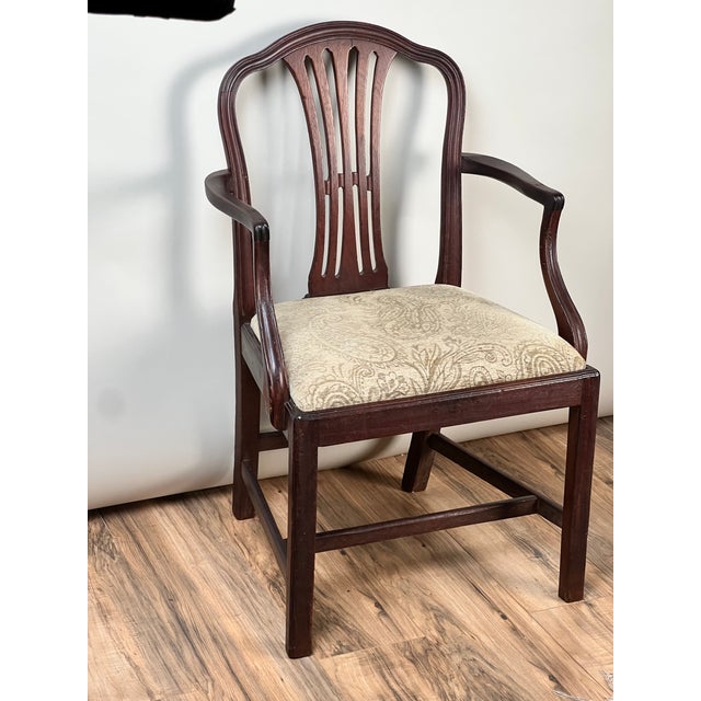 Antique English George III Mahogany Hepplewhite Armchair C. Early 19th Century For Sale - Image 4 of 15