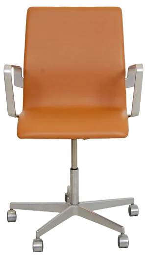Oxford Desk Chair in Whisky Colored Nevada Leather by Arne Jacobsen, 2000s