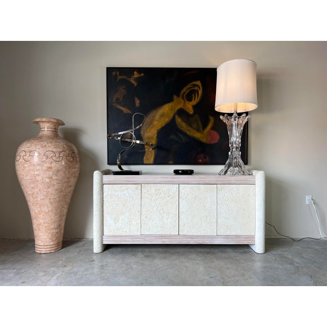 A large and impressive Vintage monumental floor vase attributed to Maitland-Smith. Circa 1980's. It features a gorgeous...