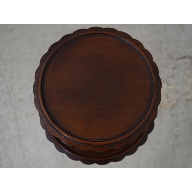 French Tomlinson 2 Tier Mahogany Dumbwaiter Stand For Sale - Image 3 of 11
