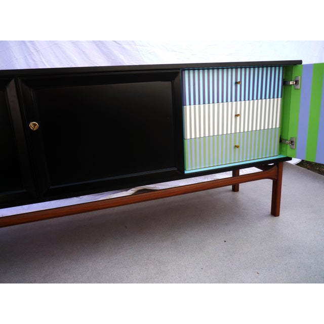 Black Sideboard with 3 Doors and 3 Drawers, 1980s For Sale - Image 4 of 11