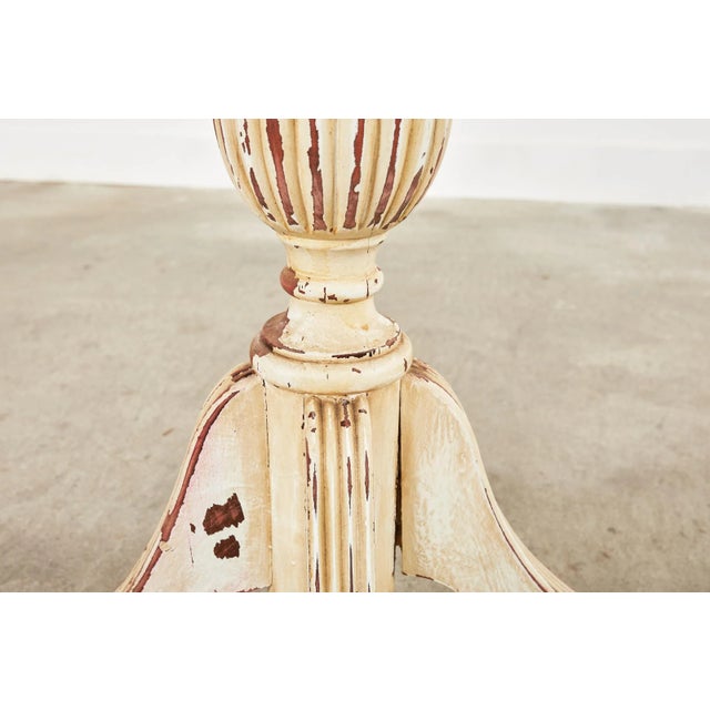 Wood Country Swedish Gustavian Center Table Painted by Ira Yeager For Sale - Image 7 of 13