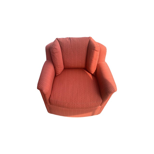 Mid-Century Modern Late 20th Century Milo Baughman Style Red Swivel Tilted Chairs With Channel Back by Robb & Stucky a Pair For Sale - Image 3 of 11