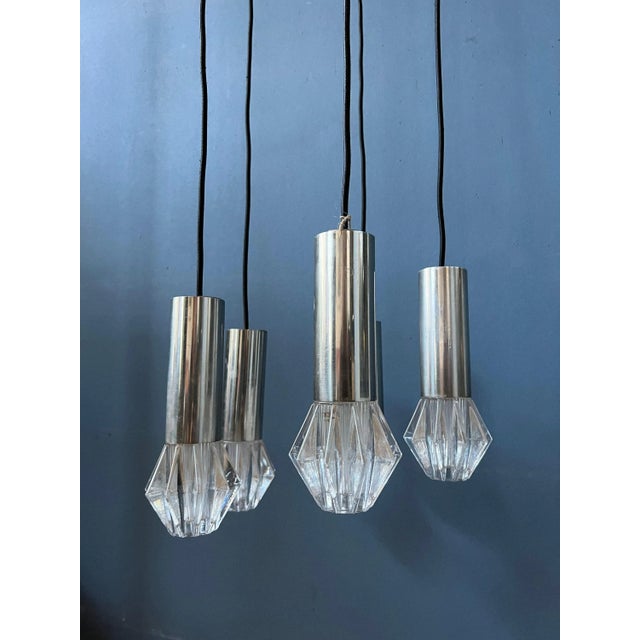Metal Mid-Century Space Age Cascade Pendant Lamp, 1970s For Sale - Image 7 of 11