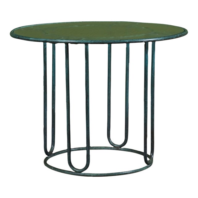 1960s Walter Lamb for Brown Jordan Bronze Patio Cafe Dining Table, Attributed For Sale